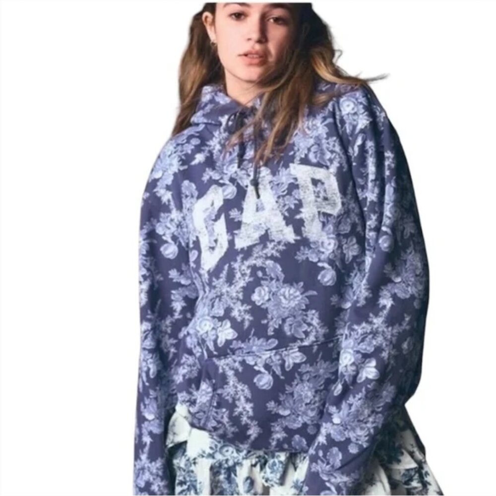 LoveShackFancy Blue Floral Hoodie